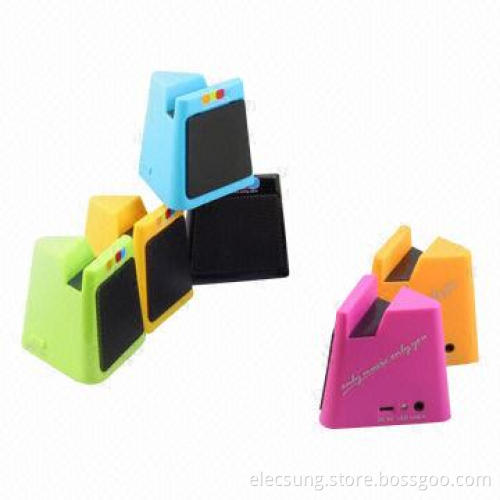 Portable Speaker, Cute Design with Mobile Docking, Line-in, CE, FCC, RoHS Marks